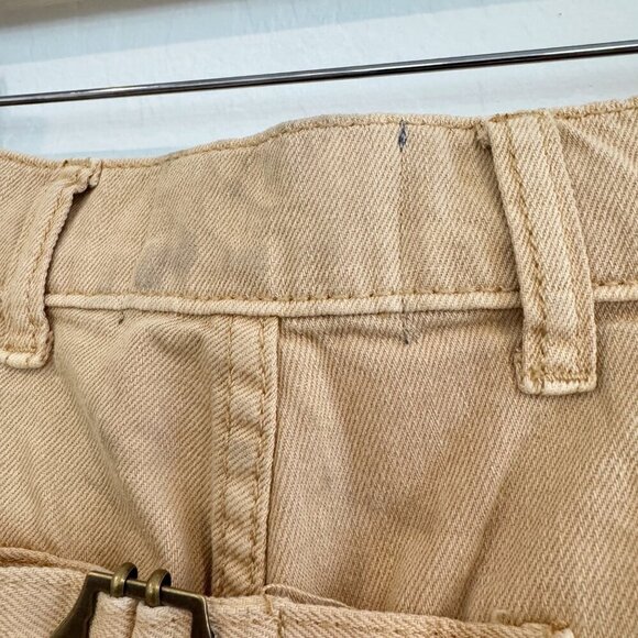 NWT Sandrine Rose The Fred Pleated Tapered Jeans Free People FP Tan New Beige 24 - Picture 7 of 11